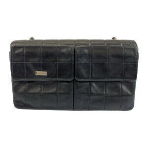 Chanel Shoulder Bag Chain Chocobar Black Lambskin
